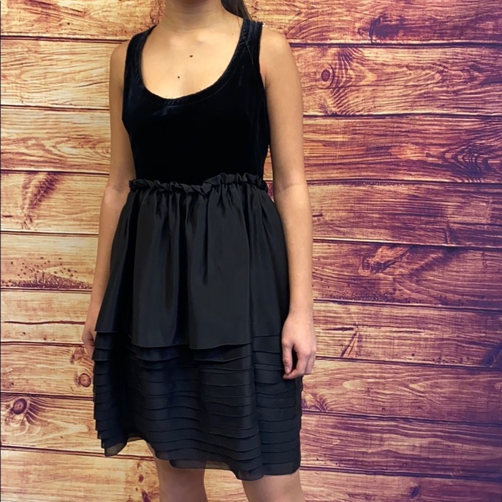 NWT Miu Miu Black Velvet Babydoll Mini Dress